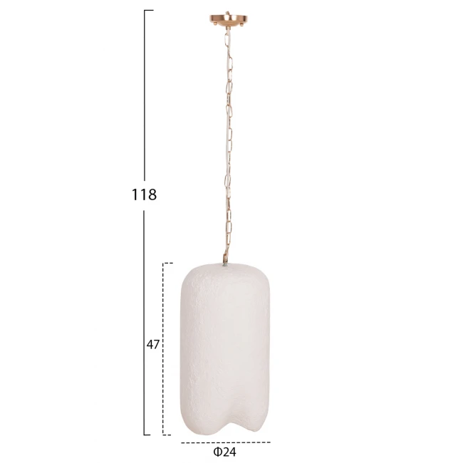 ΦΩΤΙΣΤΙΚΟ ΟΡΟΦΗΣ ΚΡΕΜΑΣΤΟ LOGKY HM4704.02S--FIBER CEMENT ΛΕΥΚΟ Φ24x47Υεκ