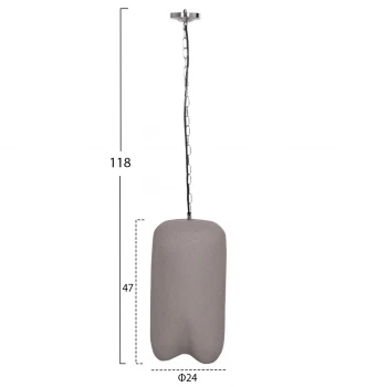 ΦΩΤΙΣΤΙΚΟ ΟΡΟΦΗΣ ΚΡΕΜΑΣΤΟ LOGKY HM4704.03S--FIBER CEMENT ΓΚΡΙ Φ24x47Υεκ