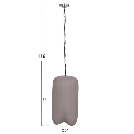 ΦΩΤΙΣΤΙΚΟ ΟΡΟΦΗΣ ΚΡΕΜΑΣΤΟ LOGKY HM4704.03S--FIBER CEMENT ΓΚΡΙ Φ24x47Υεκ