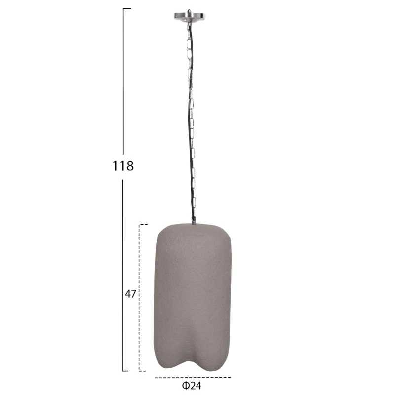 ΦΩΤΙΣΤΙΚΟ ΟΡΟΦΗΣ ΚΡΕΜΑΣΤΟ LOGKY HM4704.03S--FIBER CEMENT ΓΚΡΙ Φ24x47Υεκ