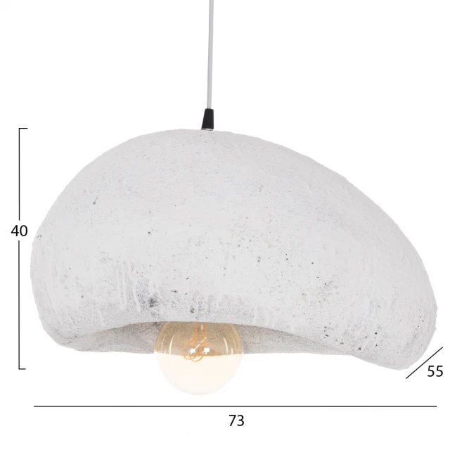 ΦΩΤΙΣΤΙΚΟ ΟΡΟΦΗΣ ΜΕ ΟΨΗ ΠΕΤΡΑΣ STONER (L) HM4419.02 ΛΕΥΚΟ 73x55x40Υεκ.