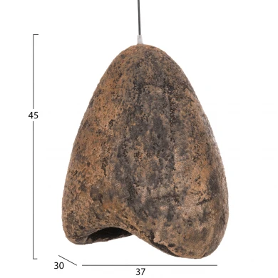 ΦΩΤΙΣΤΙΚΟ ΟΡΟΦΗΣ ΜΕ ΟΨΗ ΠΕΤΡΑΣ STONER (S) HM4417.03 ΓΚΡΙ/ΚΑΦΕ-- 37x30x45Υεκ.