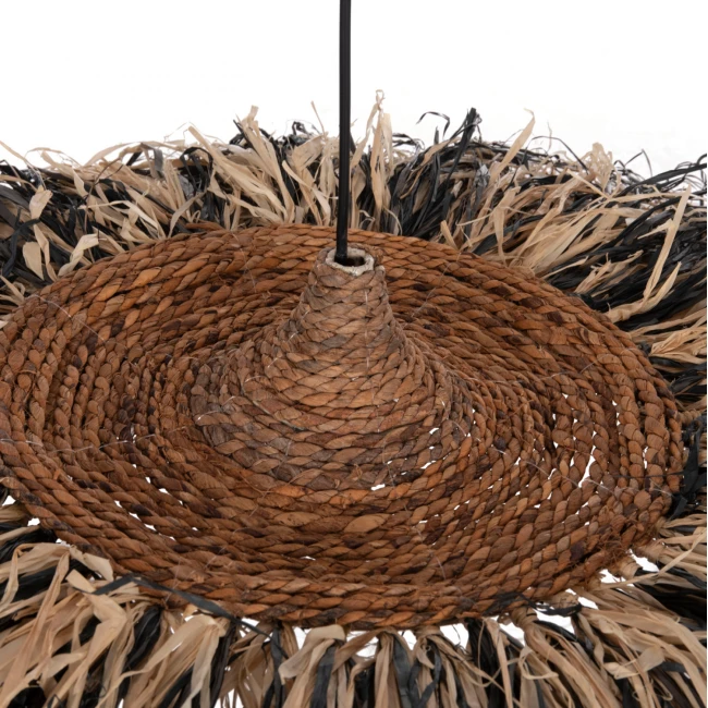 ΦΩΤΙΣΤΙΚΟ ΟΡΟΦΗΣ ORDEM HM4715 ΚΑΠΕΛΟ ΙΝΕΣ SISAL & ΜΠΑΝΑΝΑΣ-ΜΑΥΡΟ & ΦΥΣΙΚΟ Φ75εκ