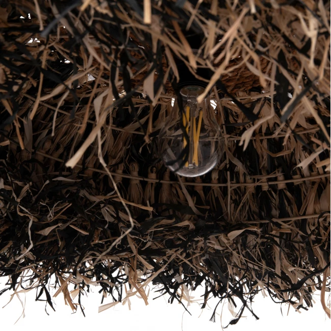 ΦΩΤΙΣΤΙΚΟ ΟΡΟΦΗΣ ORDEM HM4715 ΚΑΠΕΛΟ ΙΝΕΣ SISAL & ΜΠΑΝΑΝΑΣ-ΜΑΥΡΟ & ΦΥΣΙΚΟ Φ75εκ