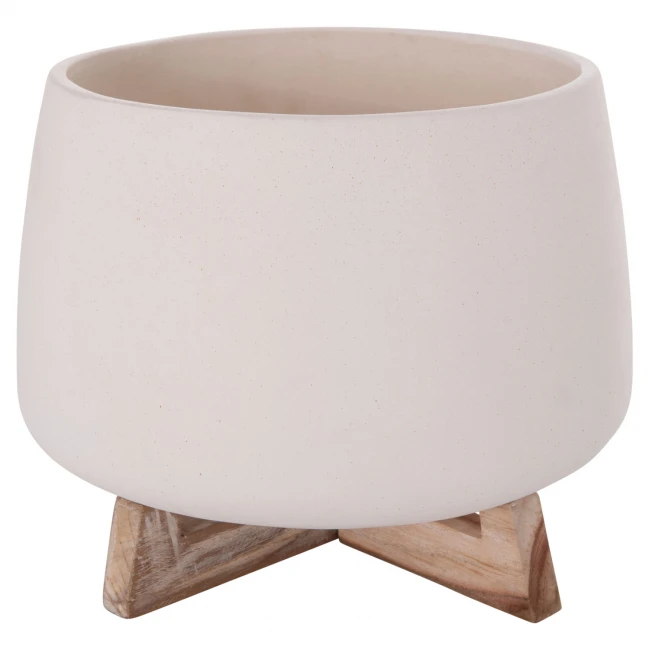 ΓΛΑΣΤΡΑ ΕΣ.ΧΩΡΟΥ FRELLO HM4674.02L ΛΕΥΚΟ FIBER CEMENT--TEAK ΒΑΣΗ 29x29x23,5Υεκ.