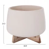 ΓΛΑΣΤΡΑ ΕΣ.ΧΩΡΟΥ FRELLO HM4674.02L ΛΕΥΚΟ FIBER CEMENT--TEAK ΒΑΣΗ 29x29x23,5Υεκ.