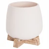 ΓΛΑΣΤΡΑ ΕΣ.ΧΩΡΟΥ FRELLO HM4674.02S ΛΕΥΚΟ FIBER CEMENT--TEAK ΒΑΣΗ 14,5x14,5x16Υεκ.