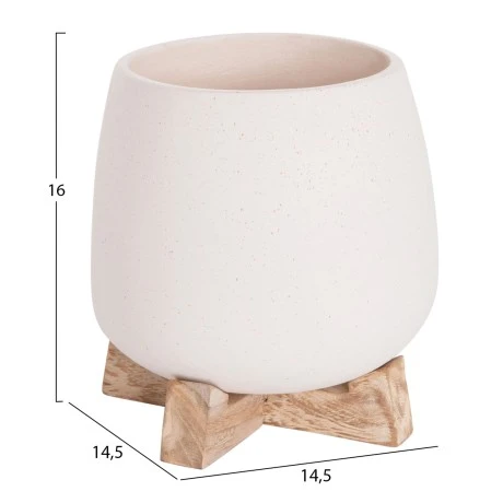 ΓΛΑΣΤΡΑ ΕΣ.ΧΩΡΟΥ FRELLO HM4674.02S ΛΕΥΚΟ FIBER CEMENT--TEAK ΒΑΣΗ 14,5x14,5x16Υεκ.