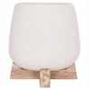ΓΛΑΣΤΡΑ ΕΣ.ΧΩΡΟΥ FRELLO HM4674.02S ΛΕΥΚΟ FIBER CEMENT--TEAK ΒΑΣΗ 14,5x14,5x16Υεκ.