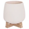 ΓΛΑΣΤΡΑ ΕΣ.ΧΩΡΟΥ FRELLO HM4674.02S ΛΕΥΚΟ FIBER CEMENT--TEAK ΒΑΣΗ 14,5x14,5x16Υεκ.