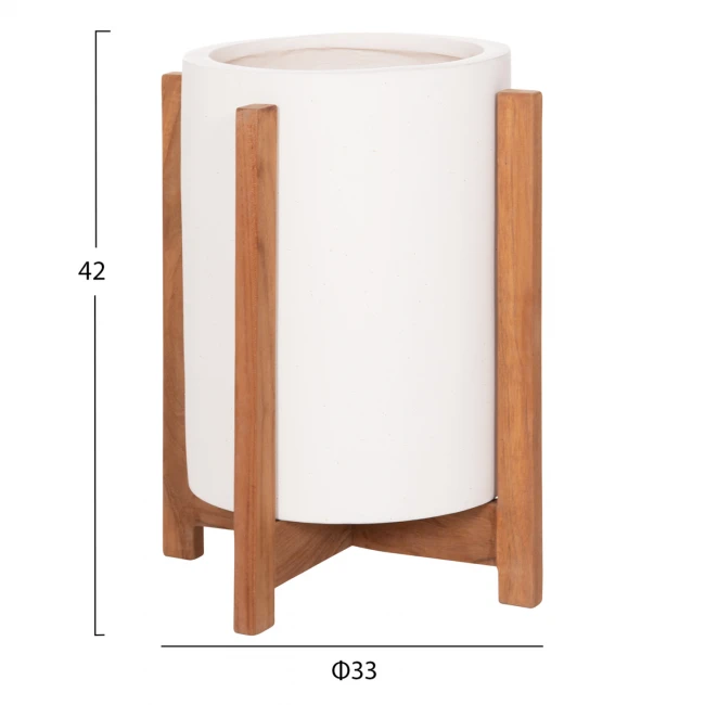 ΓΛΑΣΤΡΑ ΕΣΩΤ.ΧΩΡΟΥ HOFF HM4682.02S FIBER CEMENT ΛΕΥΚΟ-TEAK ΒΑΣΗ Φ33x42Υεκ