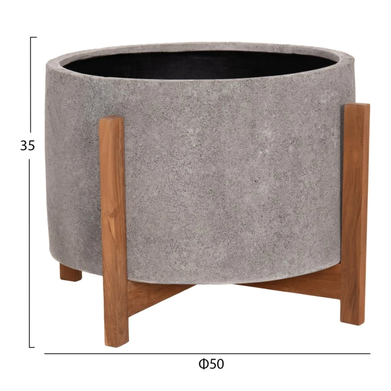 ΓΛΑΣΤΡΑ ΕΣΩΤ.ΧΩΡΟΥ HOFF HM4682.03L FIBER CEMENT ΓΚΡΙ-TEAK ΒΑΣΗ Φ50x35Υεκ