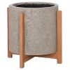 ΓΛΑΣΤΡΑ ΕΣΩΤ.ΧΩΡΟΥ HOFF HM4682.03M FIBER CEMENT ΓΚΡΙ-TEAK ΒΑΣΗ Φ40x39Υεκ