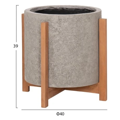 ΓΛΑΣΤΡΑ ΕΣΩΤ.ΧΩΡΟΥ HOFF HM4682.03M FIBER CEMENT ΓΚΡΙ-TEAK ΒΑΣΗ Φ40x39Υεκ