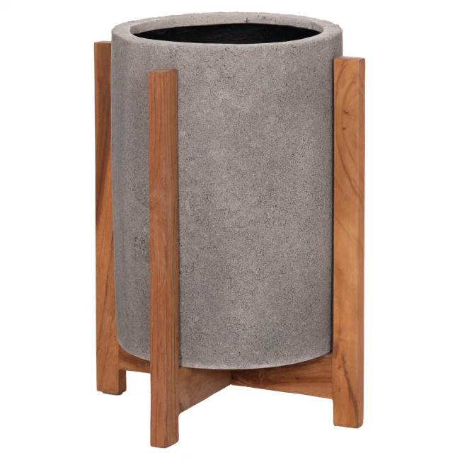 ΓΛΑΣΤΡΑ ΕΣΩΤ.ΧΩΡΟΥ HOFF HM4682.03S FIBER CEMENT ΓΚΡΙ-TEAK ΒΑΣΗ Φ33x42Υεκ
