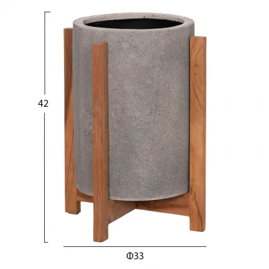 ΓΛΑΣΤΡΑ ΕΣΩΤ.ΧΩΡΟΥ HOFF HM4682.03S FIBER CEMENT ΓΚΡΙ-TEAK ΒΑΣΗ Φ33x42Υεκ
