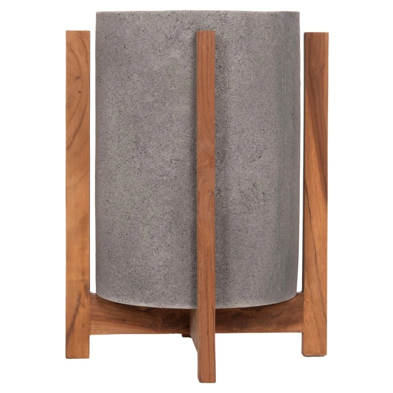 ΓΛΑΣΤΡΑ ΕΣΩΤ.ΧΩΡΟΥ HOFF HM4682.03S FIBER CEMENT ΓΚΡΙ-TEAK ΒΑΣΗ Φ33x42Υεκ