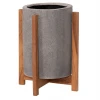 ΓΛΑΣΤΡΑ ΕΣΩΤ.ΧΩΡΟΥ HOFF HM4682.03S FIBER CEMENT ΓΚΡΙ-TEAK ΒΑΣΗ Φ33x42Υεκ