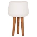 ΓΛΑΣΤΡΑ ΕΣΩΤ.ΧΩΡΟΥ QUAN HM4680.02L FIBER CEMENT ΛΕΥΚΟ--ΒΑΣΗ TEAK Φ38x62Υεκ