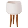 ΓΛΑΣΤΡΑ ΕΣΩΤ.ΧΩΡΟΥ QUAN HM4680.02L FIBER CEMENT ΛΕΥΚΟ--ΒΑΣΗ TEAK Φ38x62Υεκ