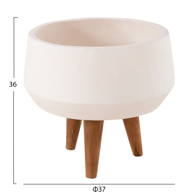ΓΛΑΣΤΡΑ ΕΣΩΤ.ΧΩΡΟΥ QUAN HM4680.02S FIBER CEMENT ΛΕΥΚΟ--ΒΑΣΗ TEAK Φ37x36Υεκ