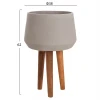 ΓΛΑΣΤΡΑ ΕΣΩΤ.ΧΩΡΟΥ QUAN HM4680.03L FIBER CEMENT ΓΚΡΙ--ΒΑΣΗ TEAK Φ38x62Υεκ