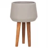 ΓΛΑΣΤΡΑ ΕΣΩΤ.ΧΩΡΟΥ QUAN HM4680.03L FIBER CEMENT ΓΚΡΙ--ΒΑΣΗ TEAK Φ38x62Υεκ