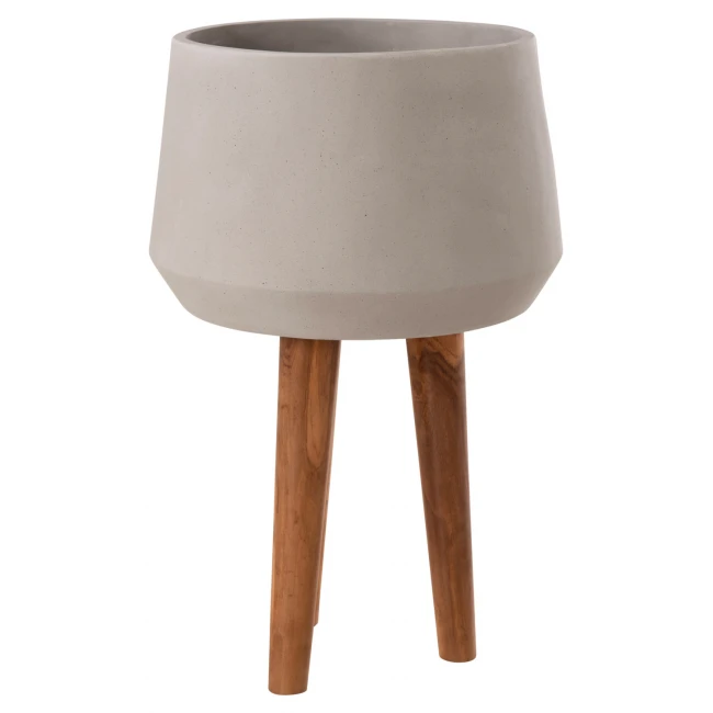 ΓΛΑΣΤΡΑ ΕΣΩΤ.ΧΩΡΟΥ QUAN HM4680.03L FIBER CEMENT ΓΚΡΙ--ΒΑΣΗ TEAK Φ38x62Υεκ