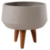 ΓΛΑΣΤΡΑ ΕΣΩΤ.ΧΩΡΟΥ QUAN HM4680.03S FIBER CEMENT ΓΚΡΙ--ΒΑΣΗ TEAK Φ37x36Υεκ
