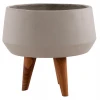 ΓΛΑΣΤΡΑ ΕΣΩΤ.ΧΩΡΟΥ QUAN HM4680.03S FIBER CEMENT ΓΚΡΙ--ΒΑΣΗ TEAK Φ37x36Υεκ