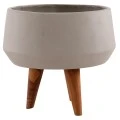 ΓΛΑΣΤΡΑ ΕΣΩΤ.ΧΩΡΟΥ QUAN HM4680.03S FIBER CEMENT ΓΚΡΙ--ΒΑΣΗ TEAK Φ37x36Υεκ