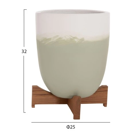 ΓΛΑΣΤΡΕΣ ΣΕΤ 2ΤΜΧ SEON HM4686.09 TERRACOTTA ΣΕ ΛΕΥΚΟ & ΠΡΑΣΙΝΟ--TEAK ΒΑΣΗ