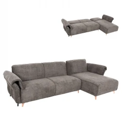 ΓΩΝΙΑΚΟΣ ΑΝΑΣΤΡΕΨ. ΚΑΝΑΠΕΣ-ΚΡΕΒΑΤΙ MAILO HM6071.02 ΣΚΟΥΡΟ ΓΚΡΙ ΥΦΑΣΜΑ-ΜΕΤΑΛ.ΠΟΔΙΑ 300x150x80Υεκ