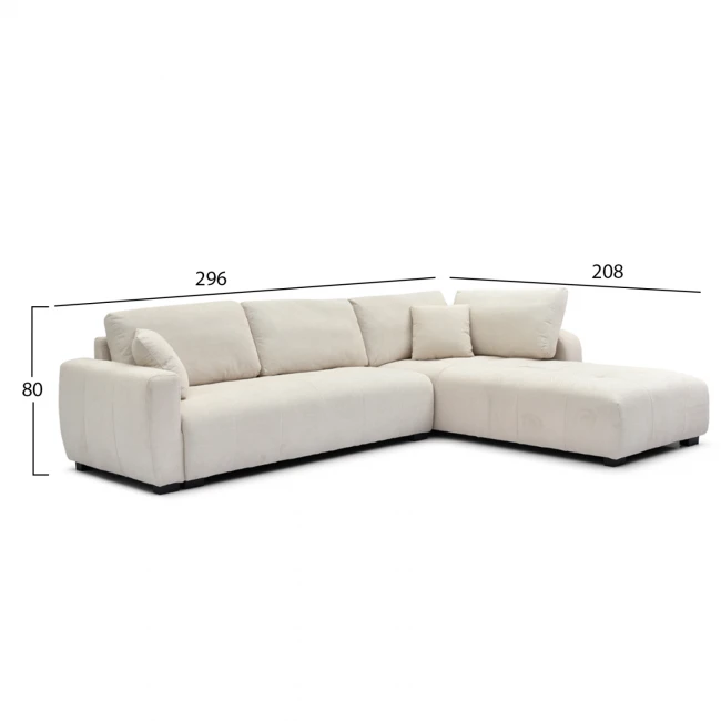 ΓΩΝΙΑΚΟΣ ΚΑΝΑΠΕΣ ΑΝΑΣΤΡΕΨΙΜΟΣ MEDEL HM3288.02 ΕΚΡΟΥ P.E. ΥΦΑΣΜΑ 296x208x80Υεκ