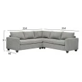 ΓΩΝΙΑΚΟΣ ΚΑΝΑΠΕΣ CALDER HM3286.01 ΓΚΡΙ ΥΦΑΣΜΑ 254x254x90x91Υεκ.