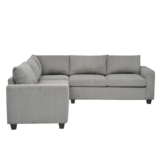 ΓΩΝΙΑΚΟΣ ΚΑΝΑΠΕΣ CALDER HM3286.01 ΓΚΡΙ ΥΦΑΣΜΑ 254x254x90x91Υεκ.