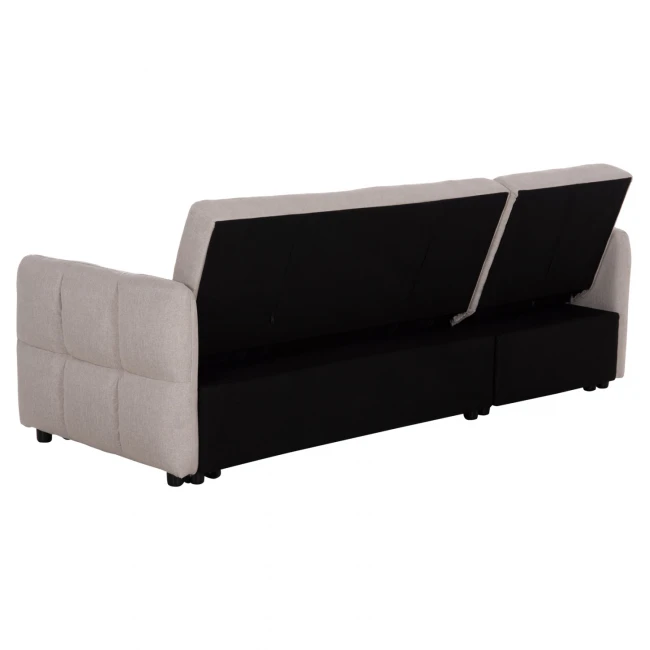 ΓΩΝΙΑΚΟΣ ΚΑΝΑΠΕΣ-ΚΡΕΒΑΤΙ ΑΝΑΣΤΡΕΨΙΜΟΣ NEZU HM3294.02 ΜΠΕΖ ΥΦΑΣΜΑ 210x140x78Υεκ.