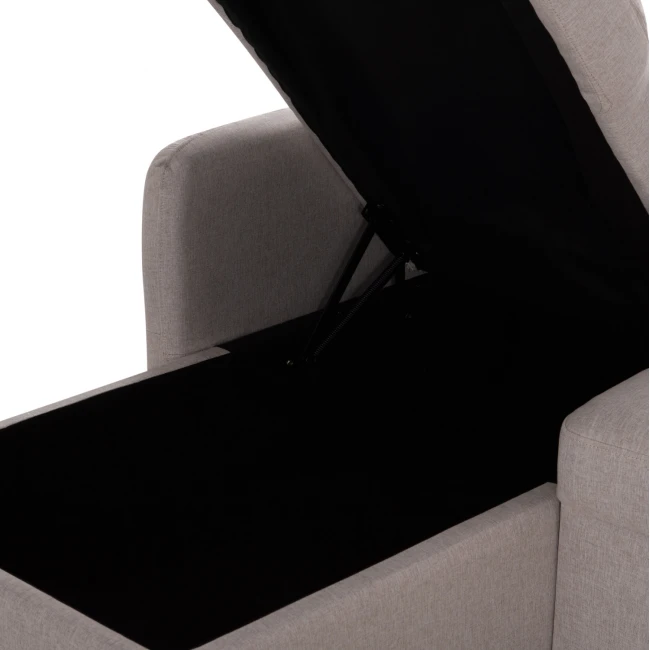 ΓΩΝΙΑΚΟΣ ΚΑΝΑΠΕΣ-ΚΡΕΒΑΤΙ ΑΝΑΣΤΡΕΨΙΜΟΣ NEZU HM3294.02 ΜΠΕΖ ΥΦΑΣΜΑ 210x140x78Υεκ.