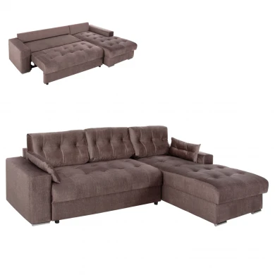 ΓΩΝΙΑΚΟΣ ΚΑΝΑΠΕΣ-ΚΡΕΒΑΤΙ ΜΕ ΑΠΟΘ.ΧΩΡΟ CLANCY HM3281.03R ΚΑΦΕ ΥΦΑΣΜΑ 308x181x92Υεκ.