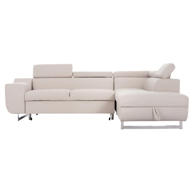 ΓΩΝΙΑΚΟΣ ΚΑΝΑΠΕΣ-ΚΡΕΒΑΤΙ ΜΕ ΑΠΟΘ.ΧΩΡΟ ENCORE HM3301.03R ΜΠΕΖ ΥΦΑΣΜΑ 285x205x90Υεκ.