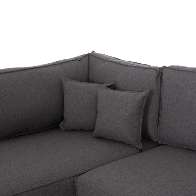 ΓΩΝΙΑΚΟΣ ΚΑΝΑΠΕΣ-ΚΡΕΒΑΤΙ ΜΕ ΑΠΟΘ.ΧΩΡΟ SAFFIRA HM3303.01L ΓΚΡΙ ΥΦΑΣΜΑ 270x195x100Υεκ.