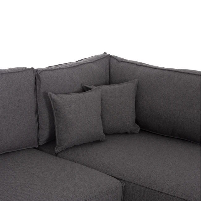 ΓΩΝΙΑΚΟΣ ΚΑΝΑΠΕΣ-ΚΡΕΒΑΤΙ ΜΕ ΑΠΟΘ.ΧΩΡΟ SAFFIRA HM3303.01R ΓΚΡΙ ΥΦΑΣΜΑ 270x195x100Υεκ.