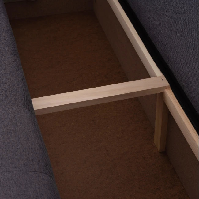 ΓΩΝΙΑΚΟΣ ΚΑΝΑΠΕΣ-ΚΡΕΒΑΤΙ ΜΕ ΑΠΟΘ.ΧΩΡΟ TRENDSTON HM3302.01L ΓΚΡΙ ΥΦΑΣΜΑ 298x177x95Υεκ