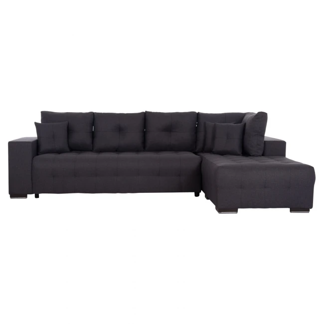 ΓΩΝΙΑΚΟΣ ΚΑΝΑΠΕΣ-ΚΡΕΒΑΤΙ ΜΕ ΑΠΟΘ.ΧΩΡΟ TRENDSTON HM3302.01R ΓΚΡΙ ΥΦΑΣΜΑ 298x177x95Υεκ