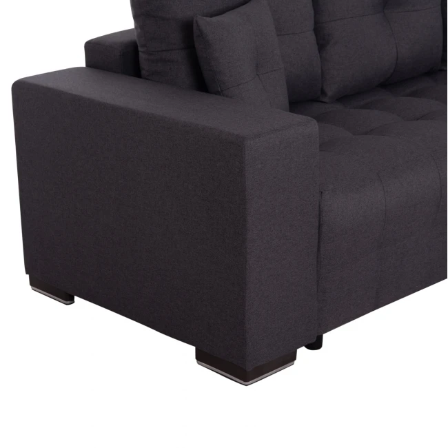 ΓΩΝΙΑΚΟΣ ΚΑΝΑΠΕΣ-ΚΡΕΒΑΤΙ ΜΕ ΑΠΟΘ.ΧΩΡΟ TRENDSTON HM3302.01R ΓΚΡΙ ΥΦΑΣΜΑ 298x177x95Υεκ