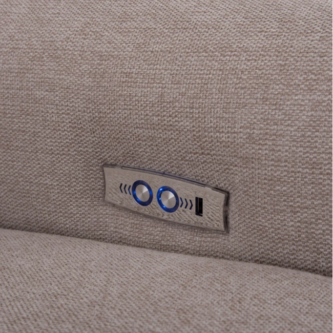 ΓΩΝΙΑΚΟΣ ΚΑΝΑΠΕΣ ΜΕ RECLINE ORACLE HM3290.02 ΜΠΕΖ ΥΦΑΣΜΑ 260x260x90(κάθισμα)x94Υεκ.