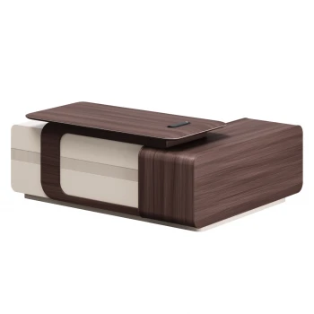 ΓΡΑΦΕΙΟ ΑΡΙΣΤΕΡΗ ΓΩΝΙΑ ΣΕΙΡΑ PRESIDENT HM2147L ΜΕΛΑΜΙΝΗ ΣΕ ΚΑΡΥΔΙ-ΜΠΕΖ 200x160x76Υεκ