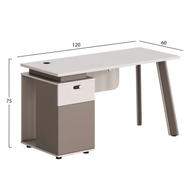 ΓΡΑΦΕΙΟ ΜΕ ΑΡΙΣΤΕΡΟ ΝΤΟΥΛΑΠΙ NEWLINE HM18273L ΜΕΛΑΜΙΝΗ ΕΚΡΟΥ-ΑΝΟΙΧΤΟ ΚΑΦΕ 120x60x75Υεκ