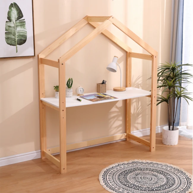 ΓΡΑΦΕΙΟ ΠΑΙΔΙΚΟ PEPE HM2498.03 ΞΥΛΟ ΠΕΥΚΟΥ ΣΕ ΦΥΣΙΚΟ-ΜΕΛΑΜΙΝΗ 120x44x152Υεκ