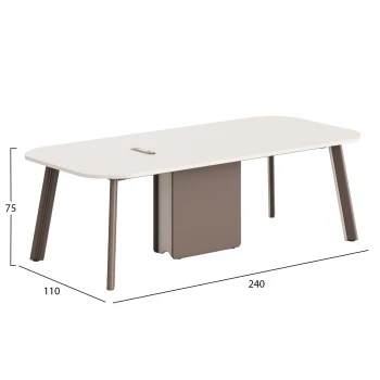 ΓΡΑΦΕΙΟ ΣΥΝΕΡΓΑΣΙΑΣ NEWLINE HM18278 ΜΕΛΑΜΙΝΗ ΕΚΡΟΥ-ΠΟΔΙΑ ΑΛΟΥΜΙΝΙΟΥ 240x110x75Υεκ